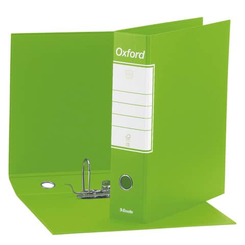 Registratore con custodia Esselte G85 Oxford protocollo 29,5x35 cm - dorso 8 cm verde lime - 390785600